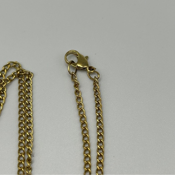 Artisan Crafted Natural Stone Gold Tone Pendant Necklace - Picture 4 of 6